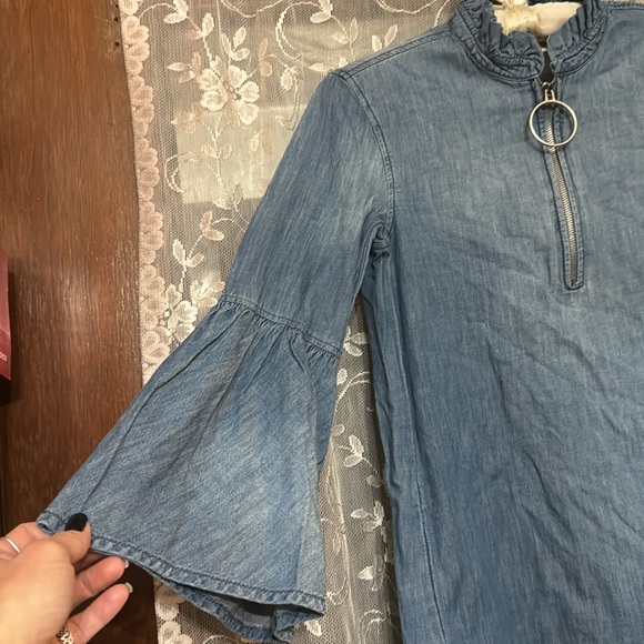 BlankNYC lightweight Jean mini dress with cute sleeves size XS brand new - Picture 2 of 6